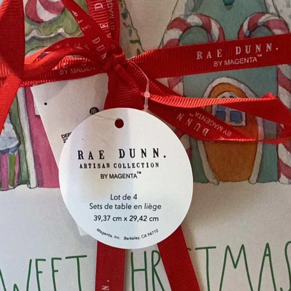 Rae Dunn HAVE A SWEET CHRISTMAS cork backed placemats - Set of 4